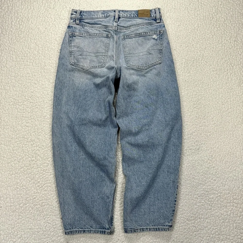 American Eagle Barrel Jeans Women's 2 (29x26) Casual Streetwear Boho Wide Leg - Picture 3 of 12